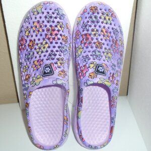 NEW ANIMAL RESCUE SITE DOG PAW SLIP ON RUBBER GARDEN CLOGS SHOES WOMENS SIZE 10